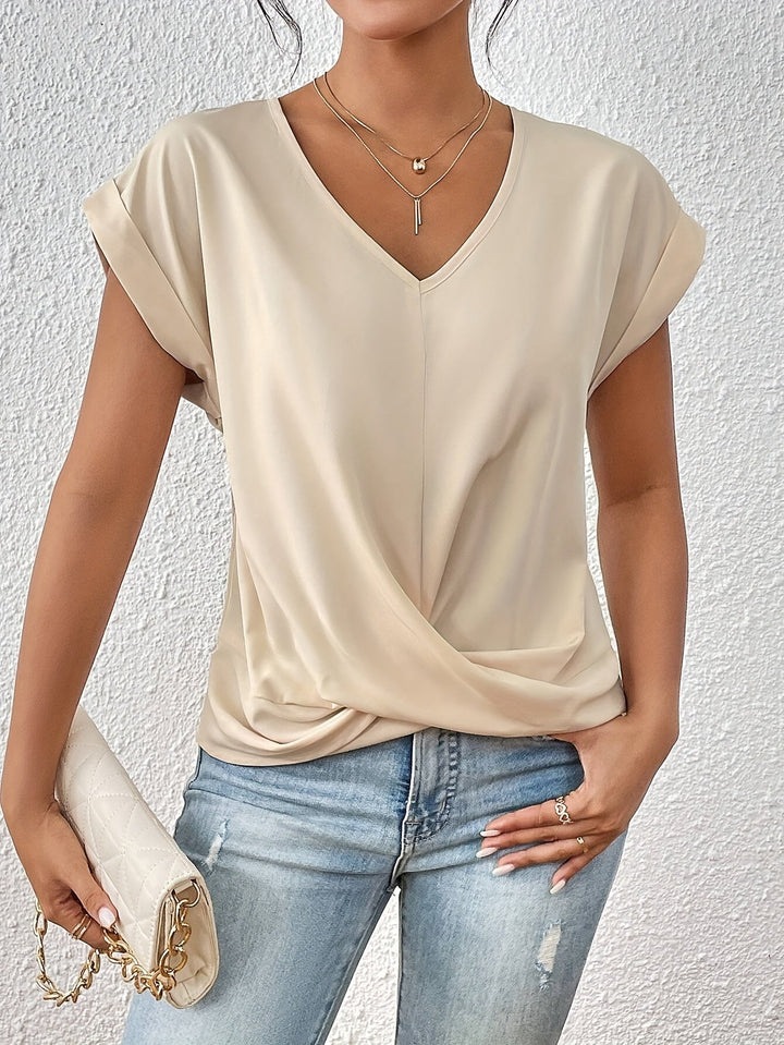 Eloise | Stylish Twist-Front V-Neck Top