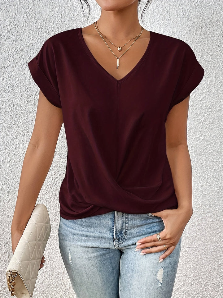 Eloise | Stylish Twist-Front V-Neck Top