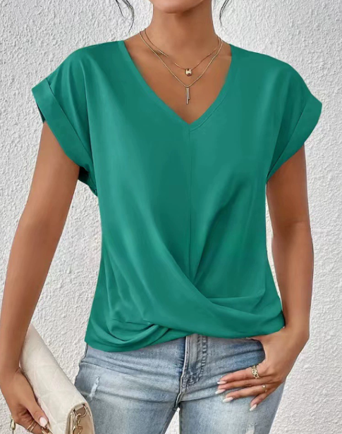 Eloise | Stylish Twist-Front V-Neck Top