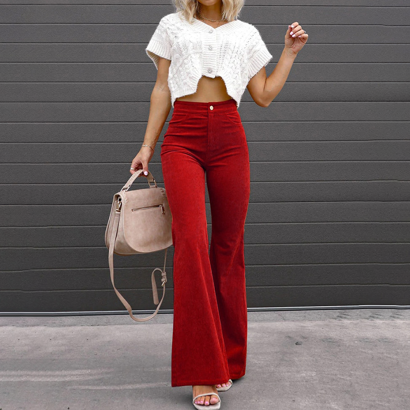 Stine | Stilfulde High-Waist Flared Bukser