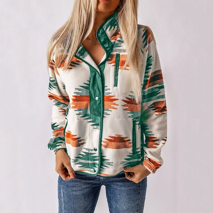 Nadia | Trykt Fleece Jakke