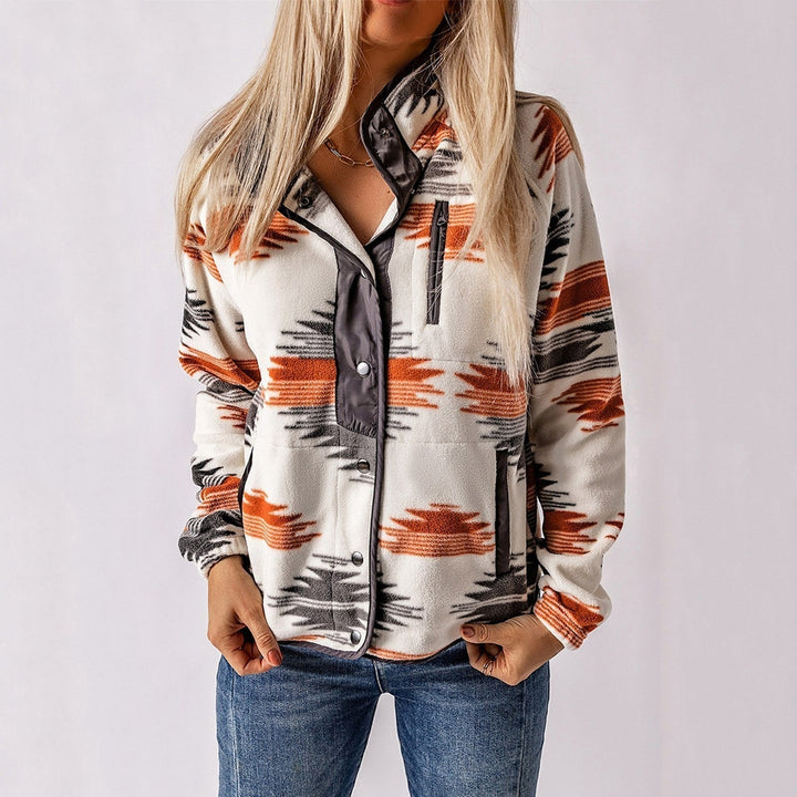 Nadia | Trykt Fleece Jakke